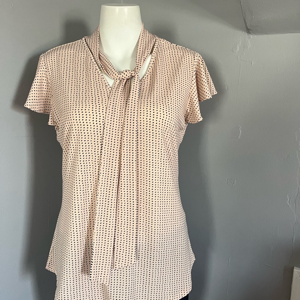 Adrianna Papell Pink Tie Front Blouse